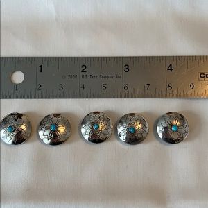 Silver and Turquoise Button Covers